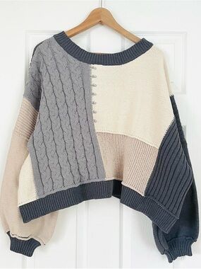 NWOT POL Colorblock Sweater Size S